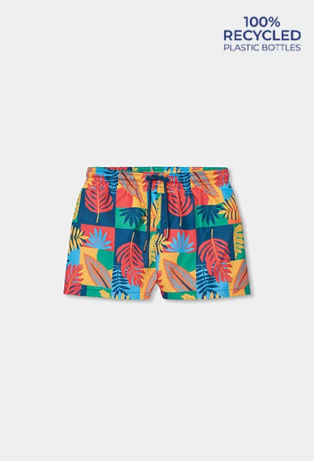 Costume da bagno bambino in tessuto riciclato stampato