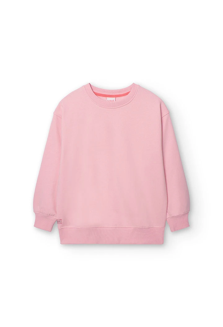 Sweat-shirt basique en molleton recyclée unisexe rose