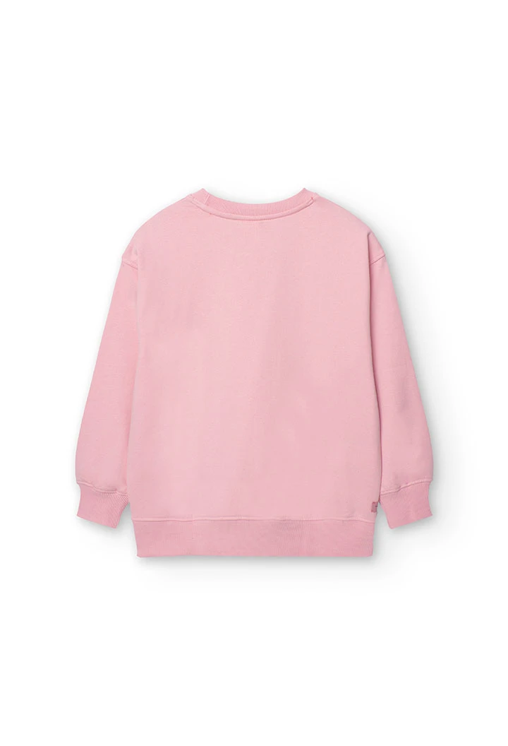 Sweat-shirt basique en molleton recyclée unisexe rose