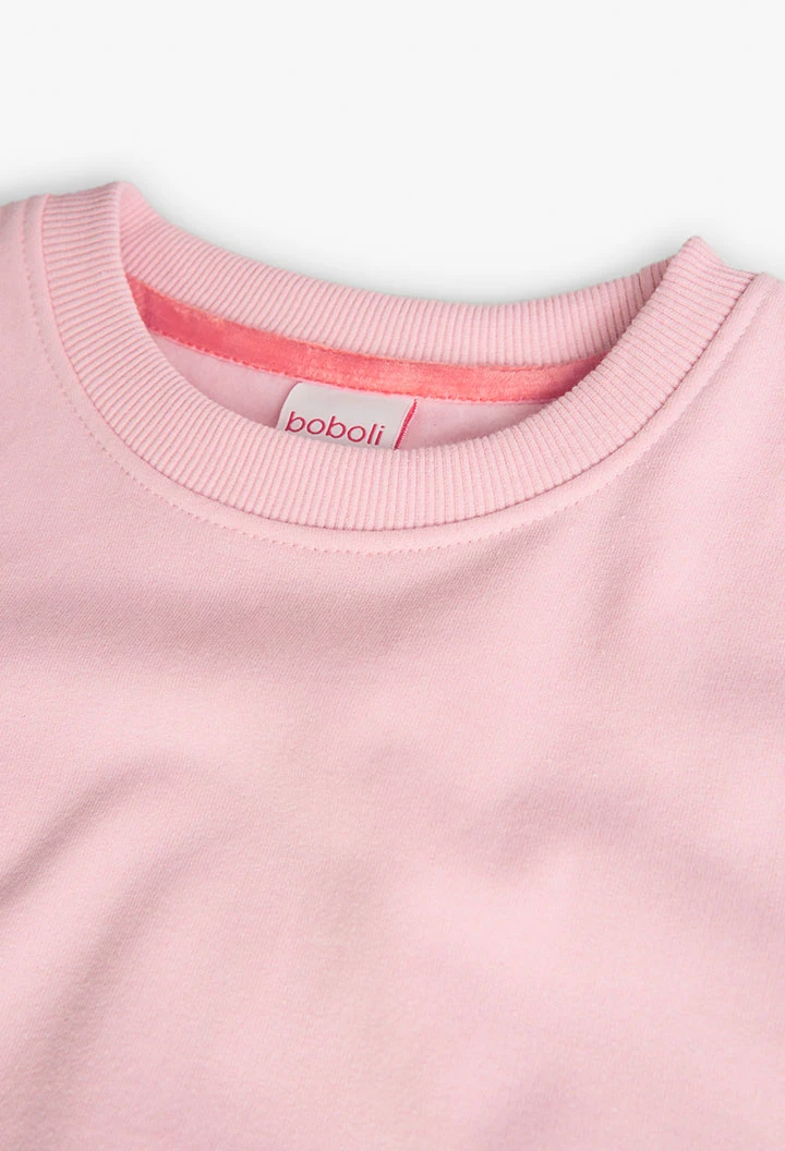 Basic unisex sweatshirt in recycled fleece in pink