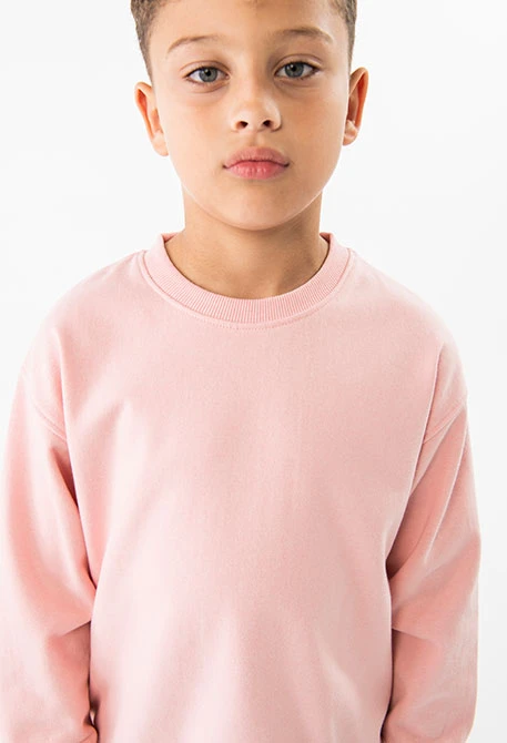 Basic unisex sweatshirt in recycled fleece in pink