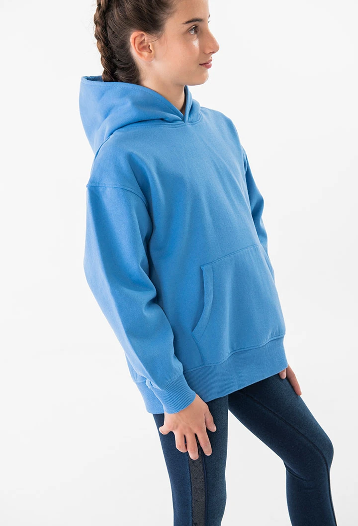 Sweatshirt básica de felpa reciclada unissexo em azul