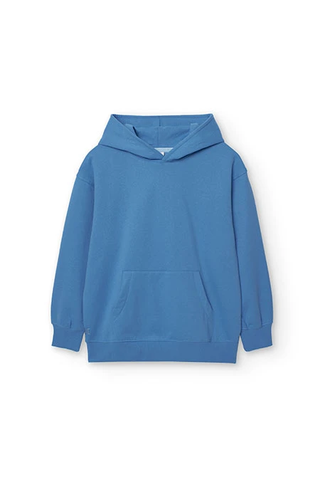 Sweatshirt básica de felpa reciclada unissexo em azul