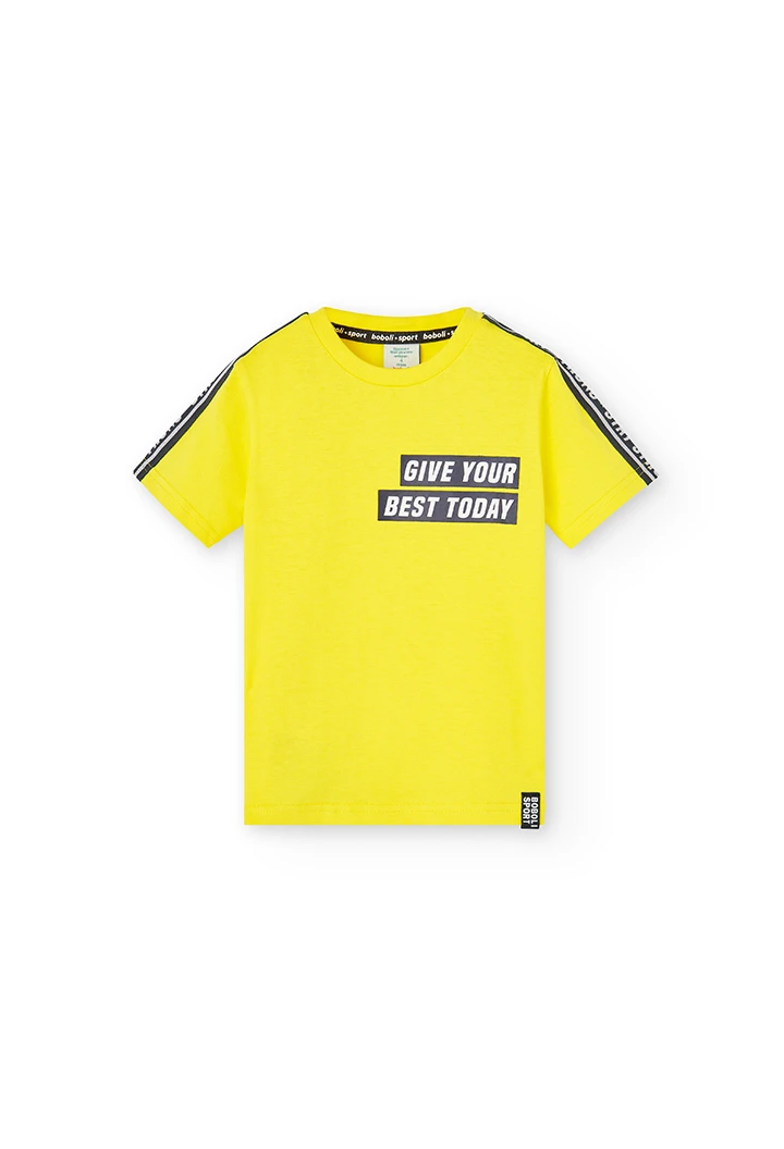 Camiseta punto "give your best" de niño