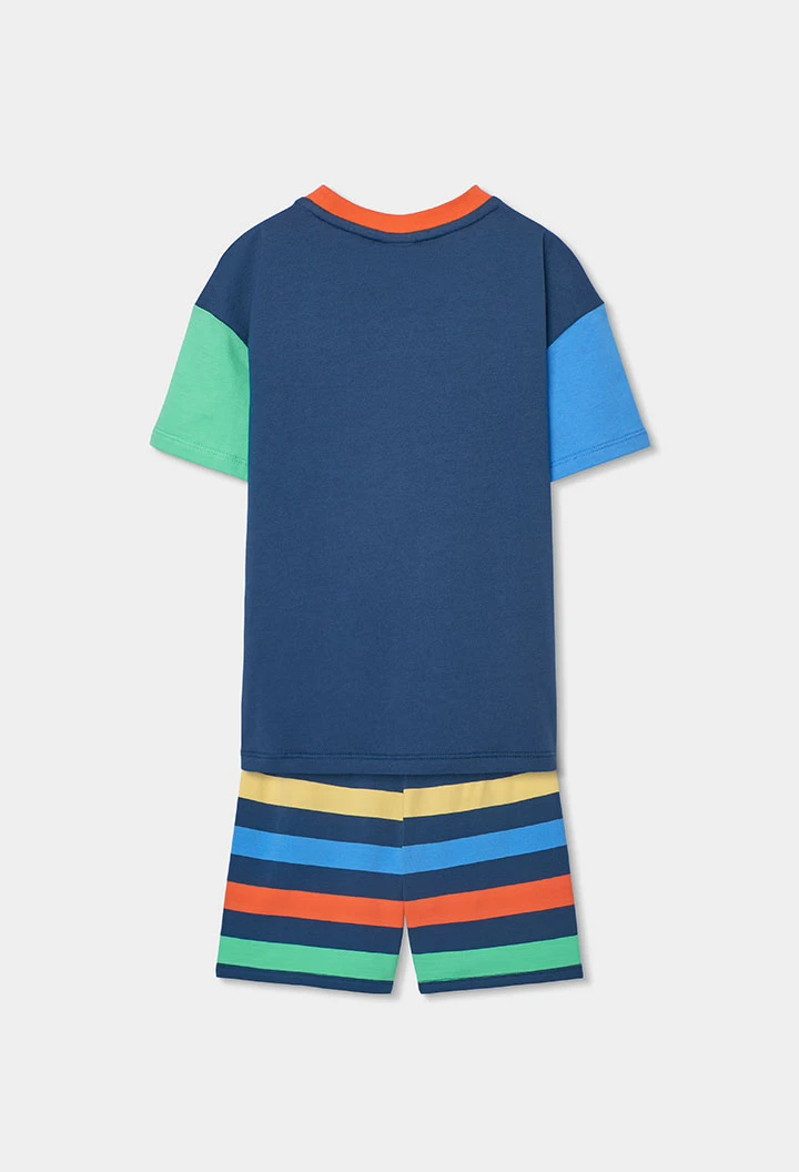 Pigiama blu bambino cotone righe