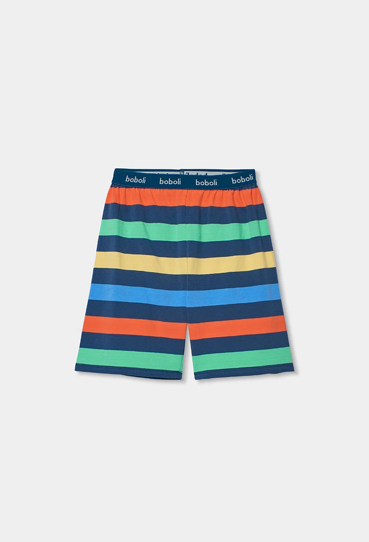 Pigiama blu bambino cotone righe
