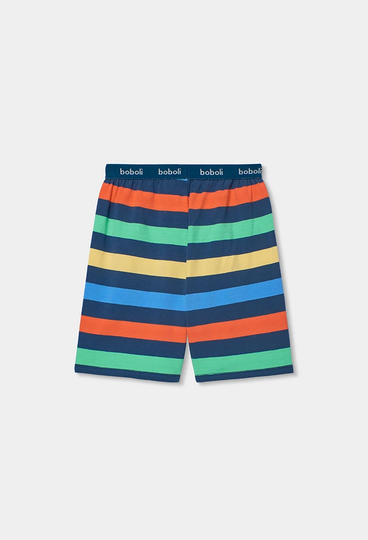Pigiama blu bambino cotone righe