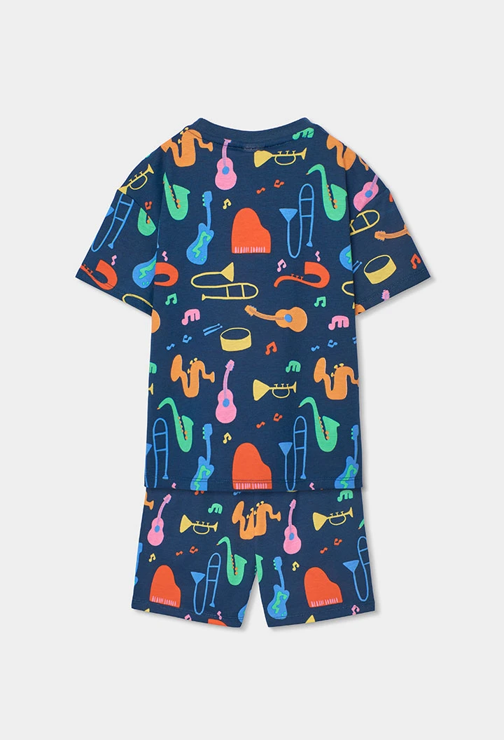 Pijama criança malha instrumentos musicais