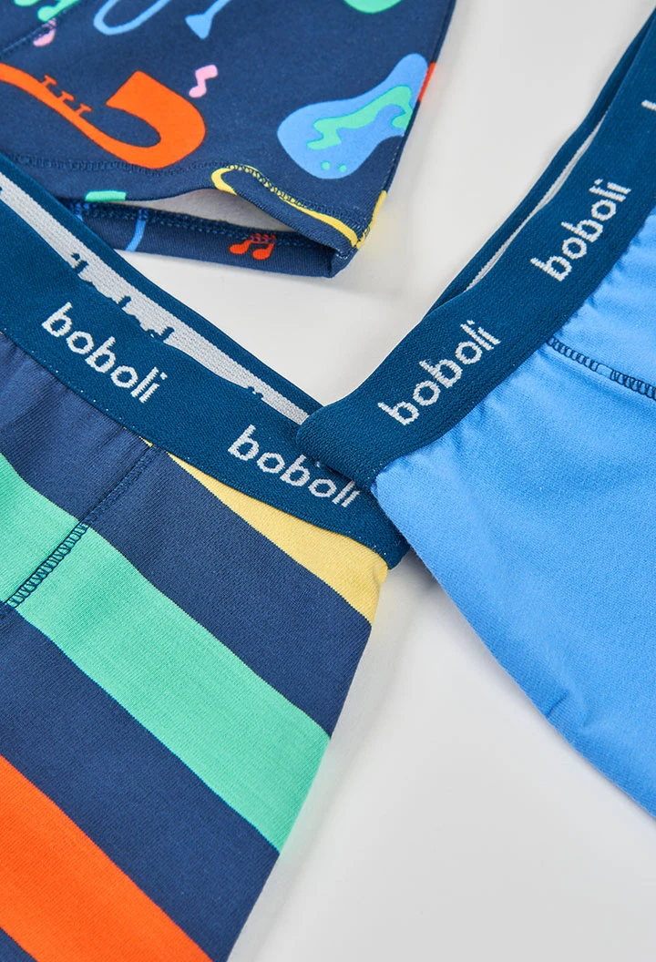 Pack de 3 calçotets boxers de cotó estampats