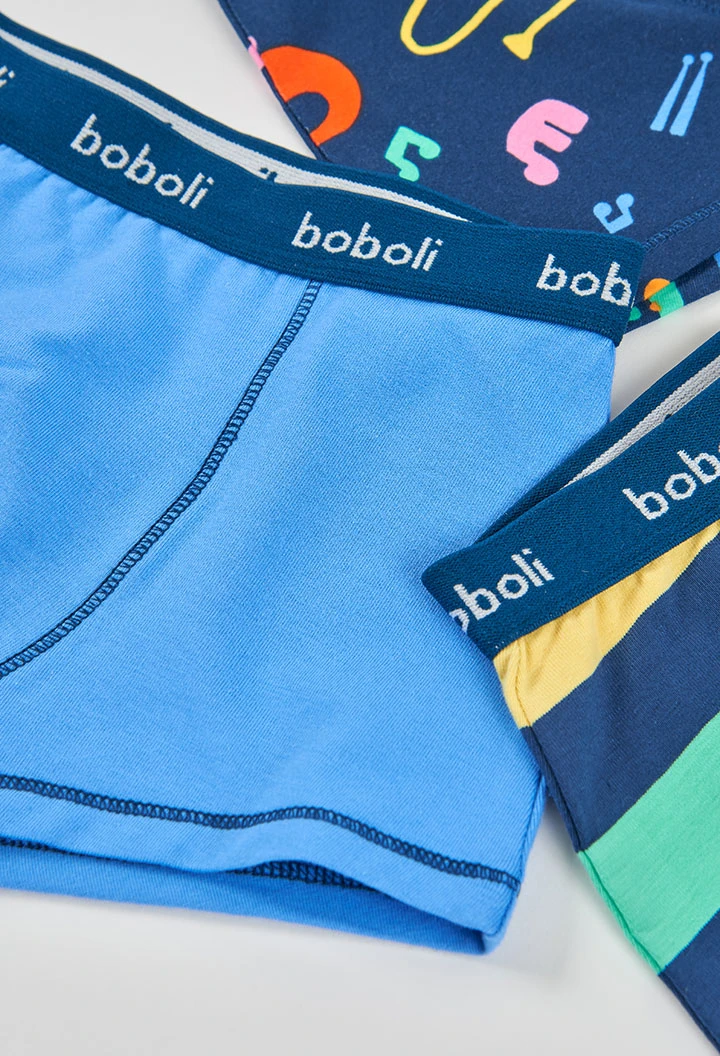 Pack de 3 calçotets boxers de cotó estampats