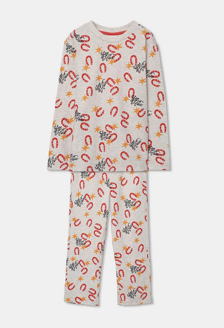 Pijama menino algodão estampado de ferradura