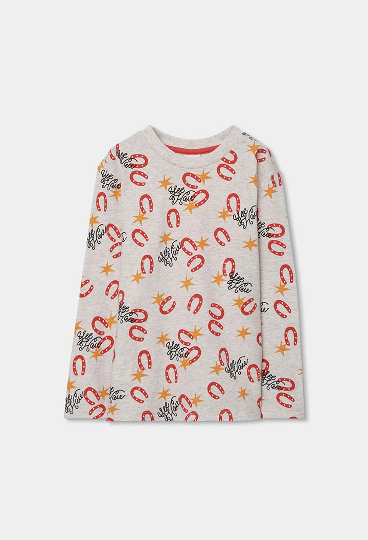 Cotton pyjamas for children with horseshoe print