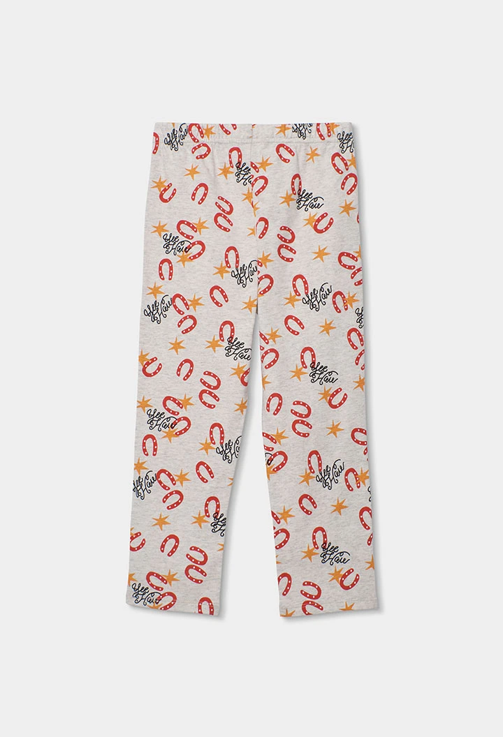 Cotton pyjamas for children with horseshoe print