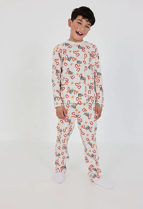 Cotton pyjamas for children with horseshoe print