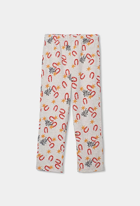 Cotton pyjamas for children with horseshoe print