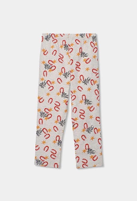 Cotton pyjamas for children with horseshoe print