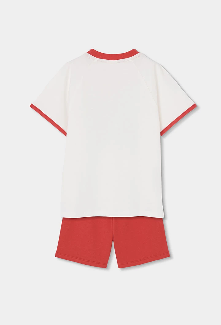 Pijama nen cotó blanc estampat