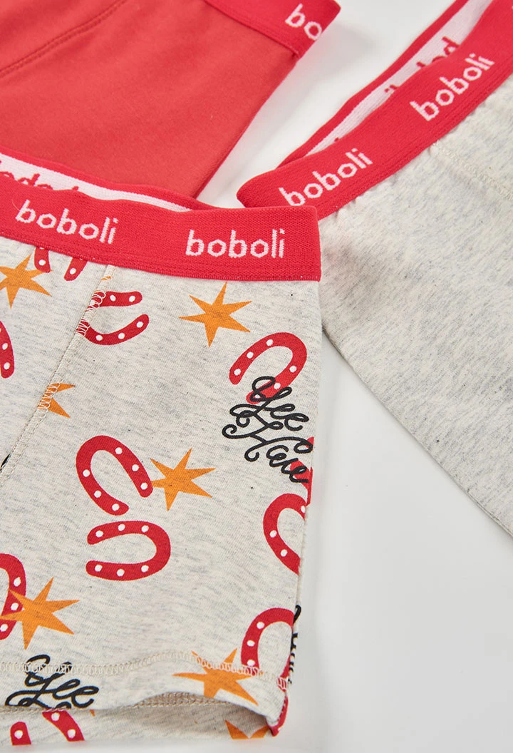 Pack de 3 boxers en coton imprimé pour garçon