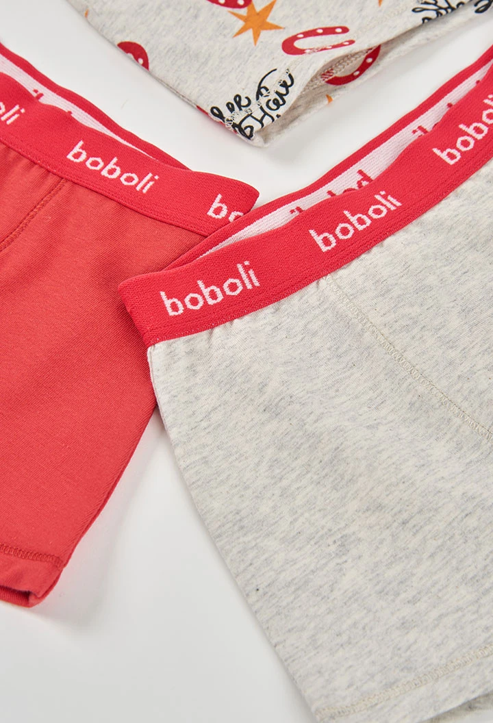 Pack 3 boxers de algodão estampado para menino