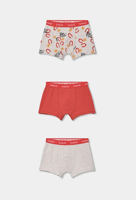 Pack 3 boxers algodón estampado de niño