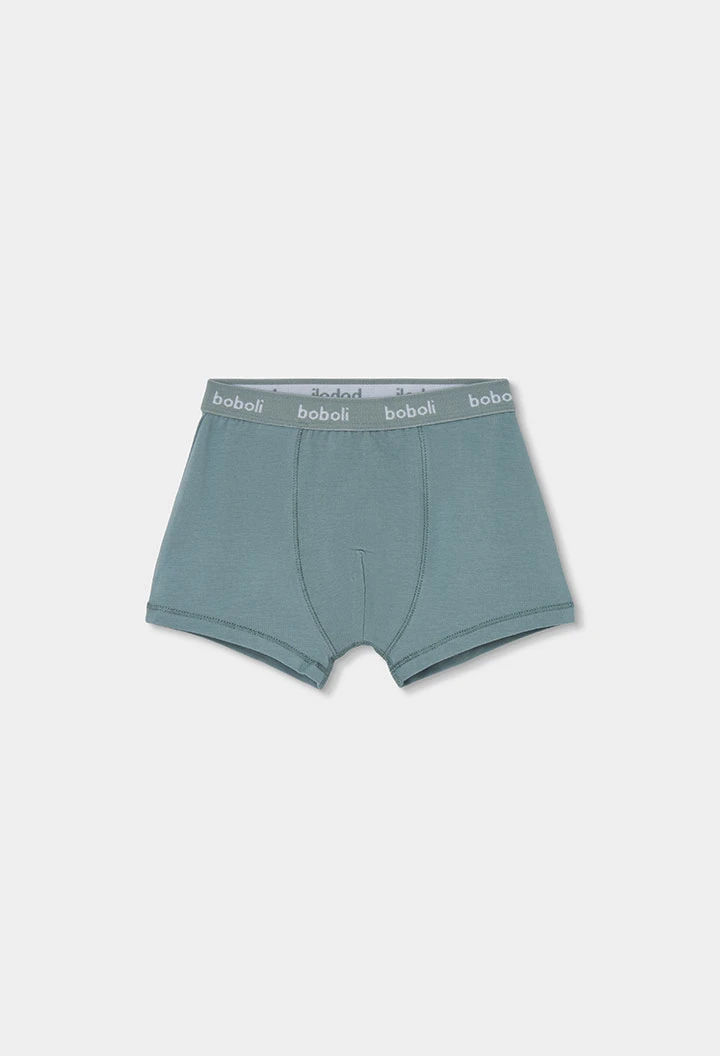 Pack 3 boxers garçon vert imprimé carreaux