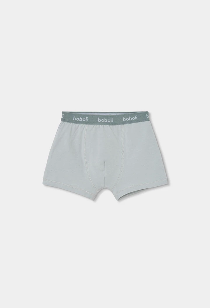 Pack 3 boxers garçon vert imprimé carreaux