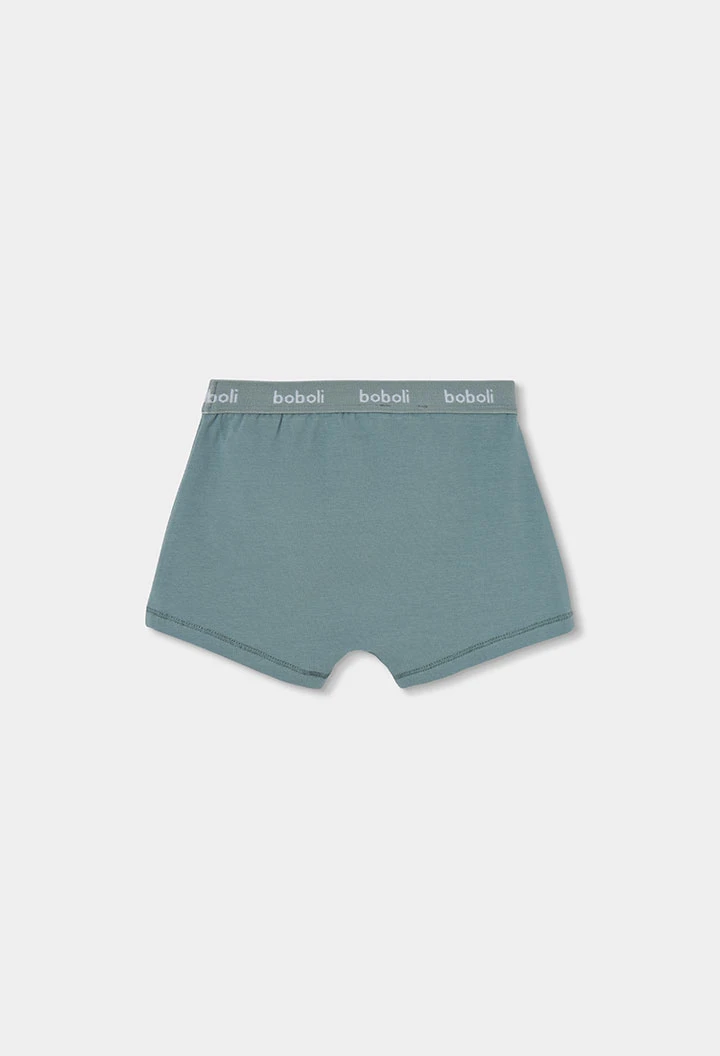 Pack 3 boxers garçon vert imprimé carreaux
