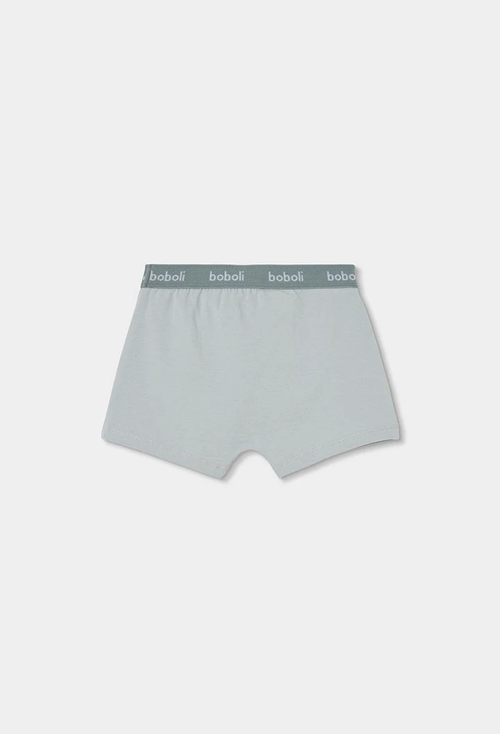 Pack 3 boxers garçon vert imprimé carreaux