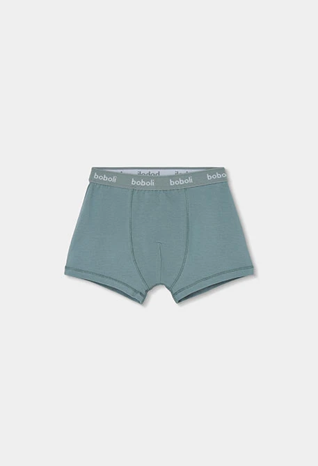 Pack 3 boys\' checked print green boxers