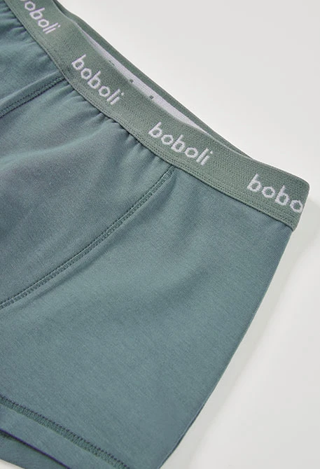 Pack 3 boys\' checked print green boxers