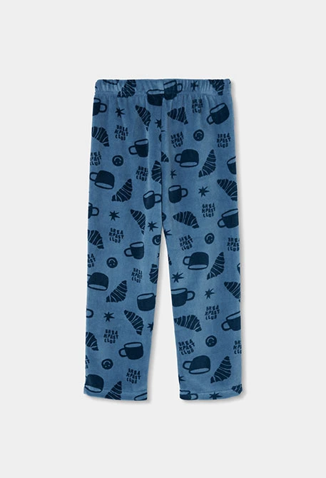 Pijama de pelfa nen blau estampat croissants