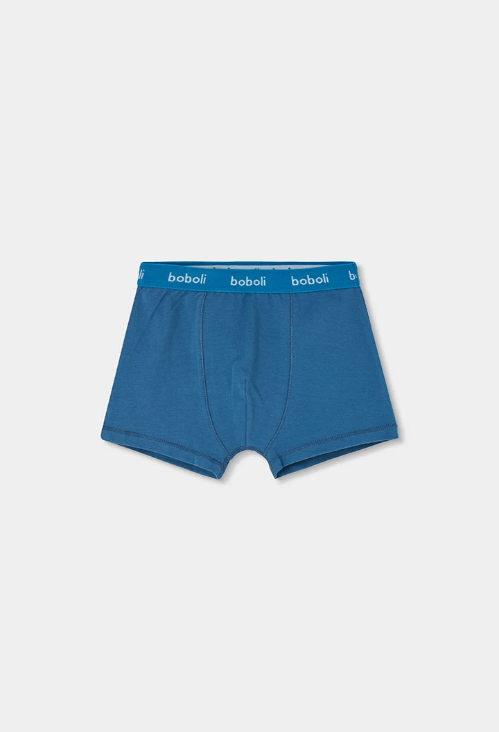 Pack 3 boxer blu stampato righe e croissant