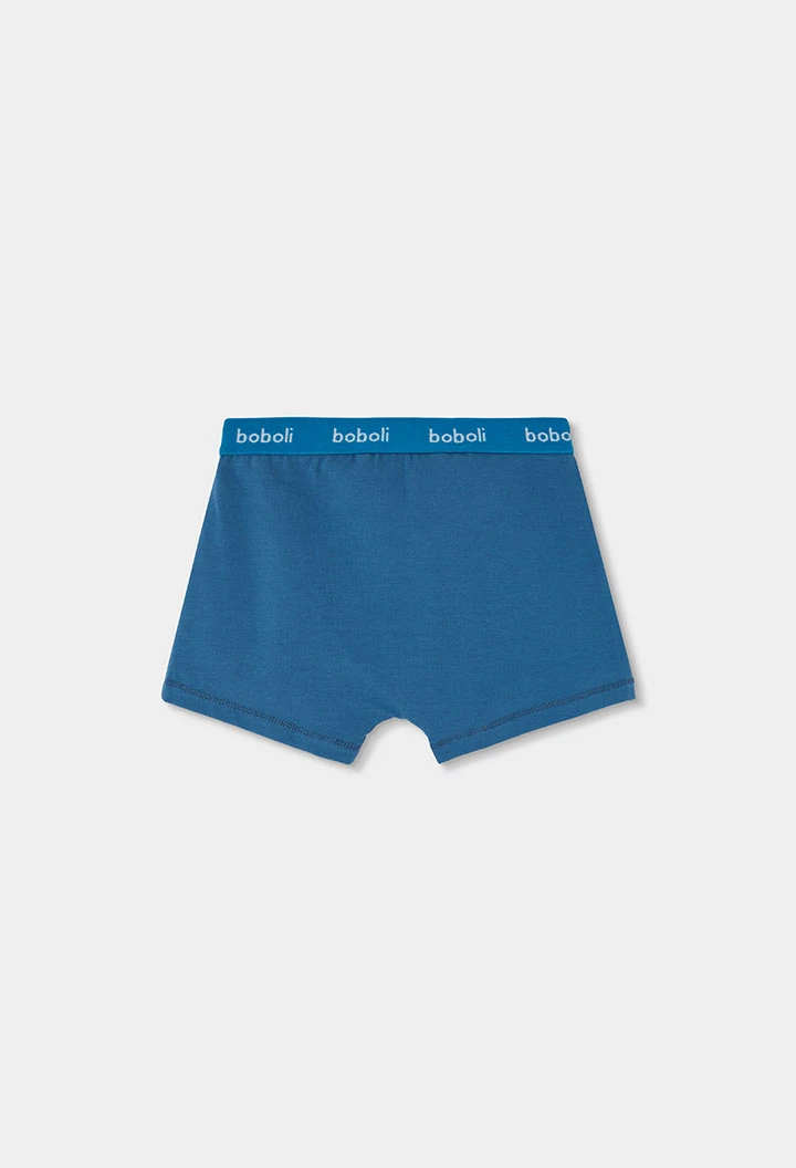 Pack 3 boxers azul estampado rayas y croissants