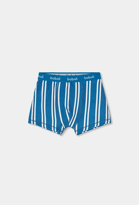 Pack 3 boxers azul estampado rayas y croissants