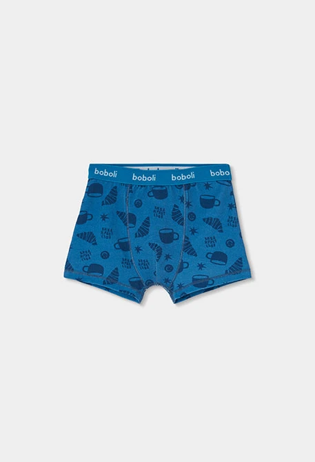 Pack 3 boxers azul estampado rayas y croissants