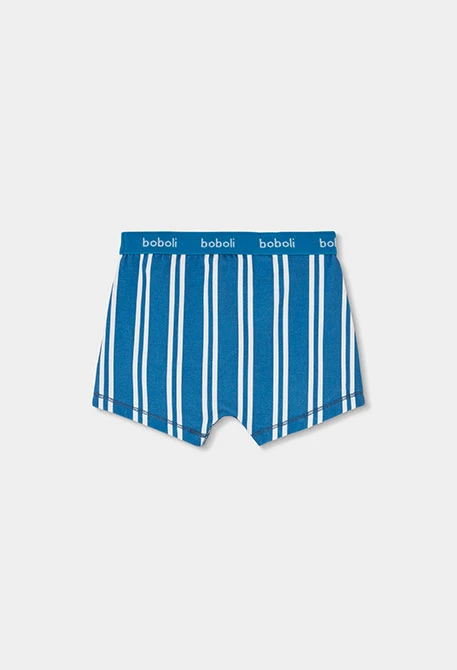 Pack of 3 blue striped and croissant print boxer shorts