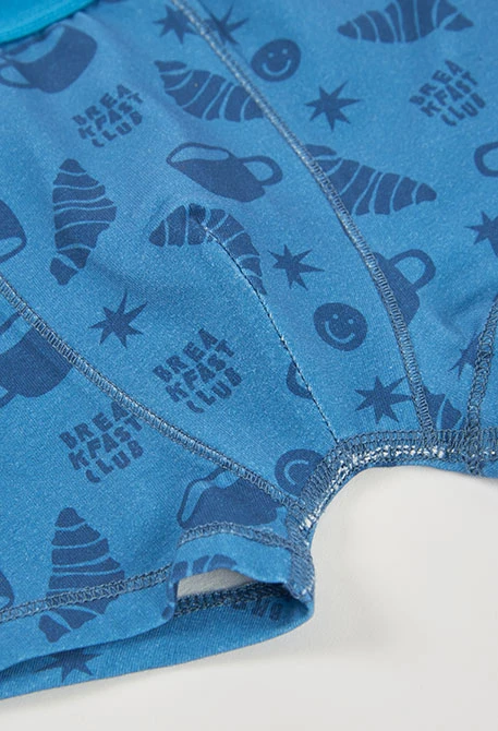 Pack 3 boxers azul estampado rayas y croissants