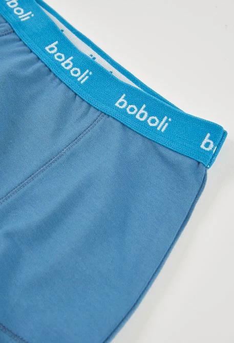 Pack 3 Boxershorts blau mit Streifen- und Croissant-Aufdruck