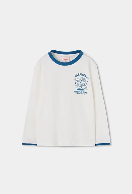 Pijama punto blanco y azul estampado