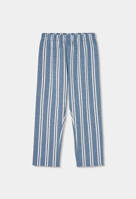 Pijama punto blanco y azul estampado