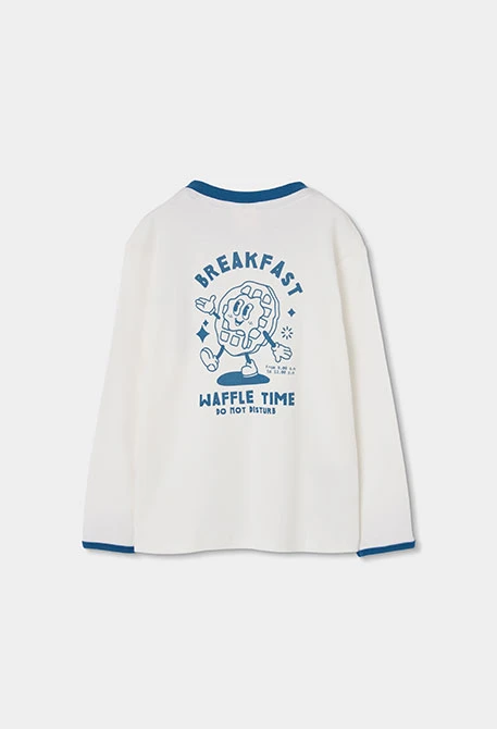 Pijama punto blanco y azul estampado