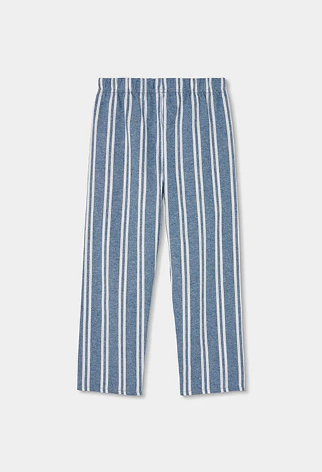 Pijama punto blanco y azul estampado