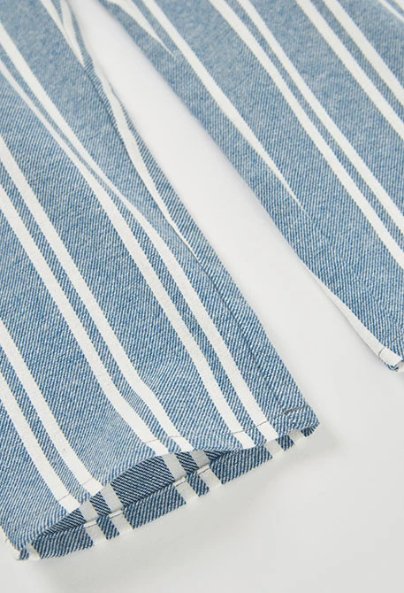 Pyjama maille blanc et bleu imprimé