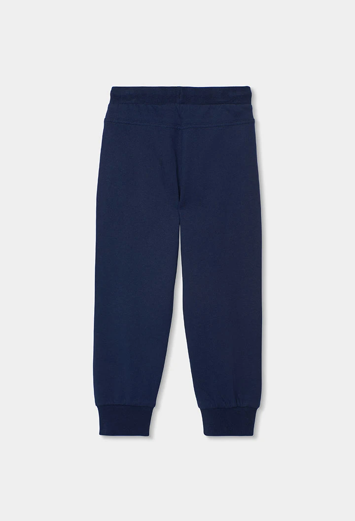 Pantalón niño felpa sin perchar azul marino