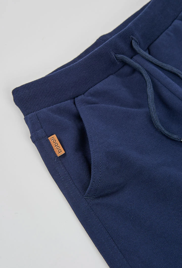 Jungenhose aus ungerautem Fleece in Marineblau