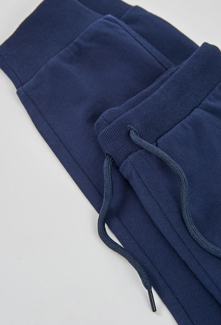 Pantalón niño felpa sin perchar azul marino