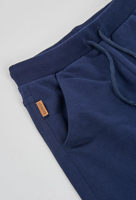Pantaloni bambino in felpa non garzata blu navy