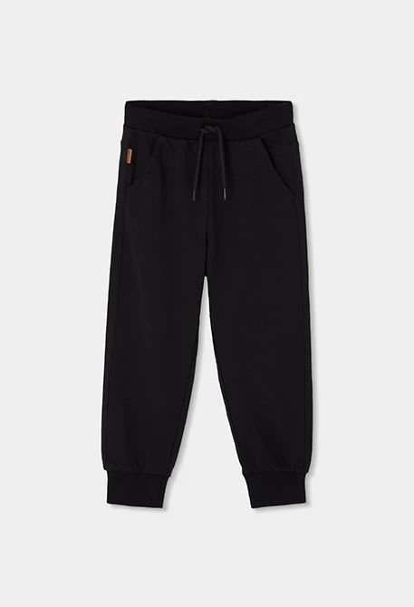 Boys´ black unbrushed fleece trousers