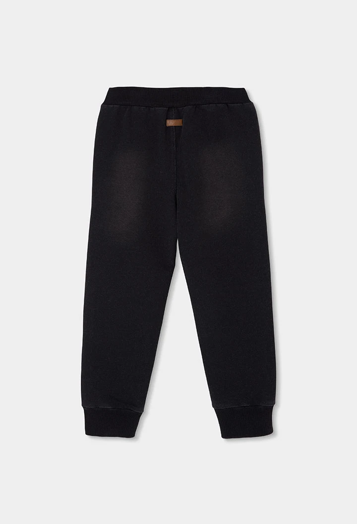 Boys´ black denim fleece trousers