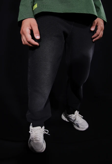 Boys´ black denim fleece trousers